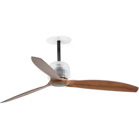FARO Deco Fan - Eleganter Deckenventilator mit schwarzen Rotorblättern aus Walnuss DC-Motor 6 Geschwindigkeiten Umkehrfunktion und TUYA-Kompatibilität - D1280