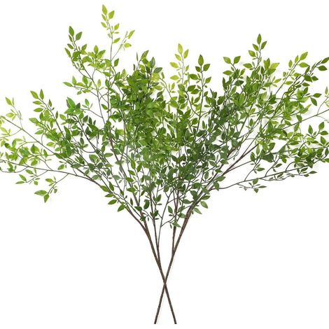 2x Künstliche Pflanzenstämme 110cm Nandina Zweige Grün für Vasenfüllung (1/5)