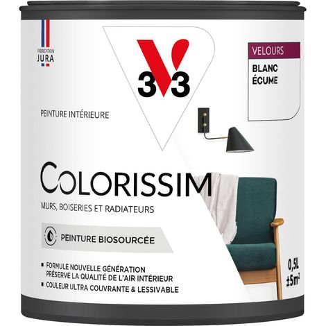Peinture murale intérieure Colorissim® V33 Blanc écume Velours 0,5L