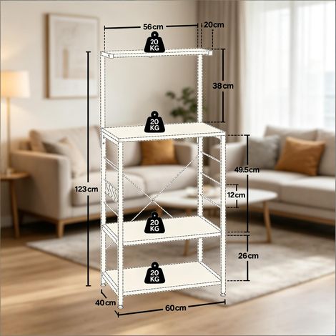 Bibliothèque pratique,support micro-ondes,organisateur de rangement,support à fleurs