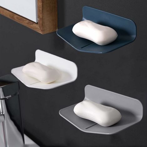 Soap Dishes for Bathroom with Drainage Shower Soap Holder with Self-draining V-shaped Soap Saver for Shower. (White, 2)