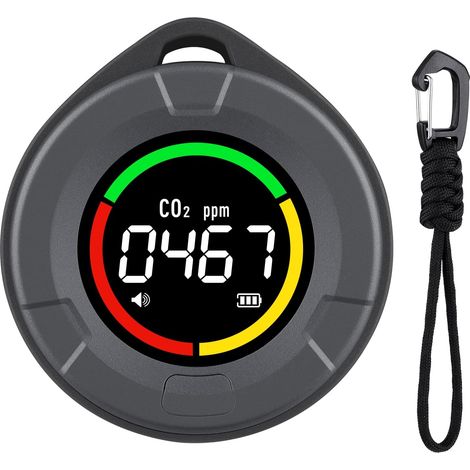 Détecteur de CO2 Portable avec Alertes Intelligentes Moniteur Qualité Air Intérieur, Fonction d'étalonnage, Fonction Mémoire, Maison Bureau Ecole Serre (1/5)