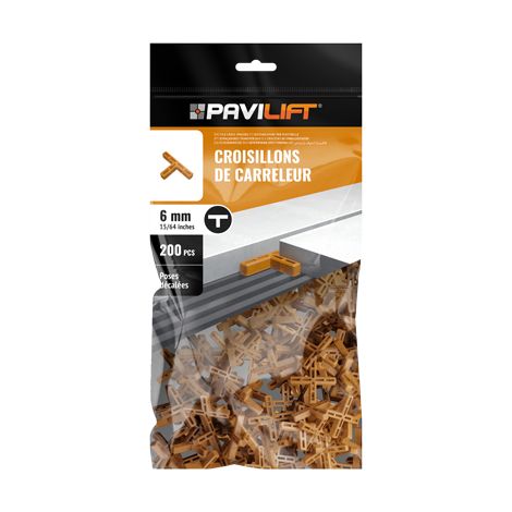 Sachet de 200 croisillons en "T" 6mm Pavilift (1/2)