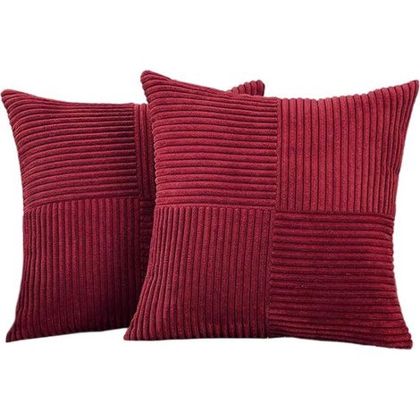 Set di 2 fodere per cuscini，40 x 40 cm，Cuscini per divano in velluto a coste，Fodere decorative per cuscini，Fodere quadrate decorative per cuscini (1/5)