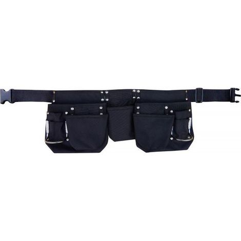 Outifrance – Ceinture à outils polyester 11 compartiments – Poches ourlées et rivetées – Ceinture nylon jusqu'à 125 cm – 4 logements pour outils (1/4)