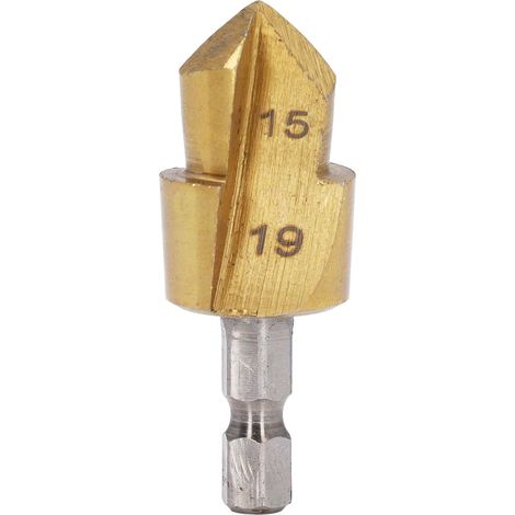 Foret de levage PPR 15-19 mm, queue hexagonale 1/4 pouce, acier à haute teneur en carbone revêtu de titane, poinçon d'expansion pour tuyaux d'eau (1/5)