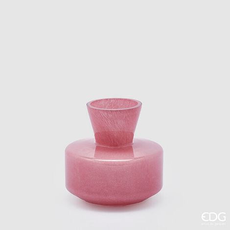 EDG Enzo De Gasperi Vaso Rotondo con Collo H 15 Cm D 16 Cm Waterproof Dark Pink