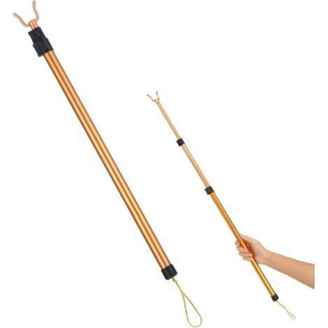 Rétractable Longue Perche avec Crochet Placard Atteindre Pôle Télescopique Vêtement Pôle Vêtements Cintre Détachable Réglable Placard Pôle Corde À Linge Accessoire (1/5)