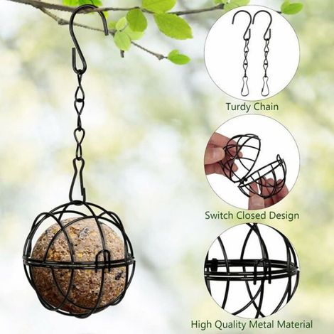 Mangeoire Oiseaux - Porte Boules De Graisse En Métal - Pour Jardin Extérieur - Lot De 4 (1/4)