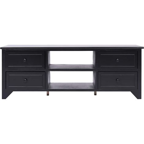 Maison Exclusive - TV-Schrank Schwarz 108x30x40 cm Massivholz Pau