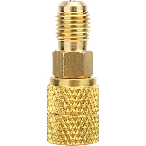 1 Adaptateur R410A, Laiton, Filetage 1/4 Mâle Vers 5/16 Femelle, SAE, Pour Climatiseur Split (1/5)