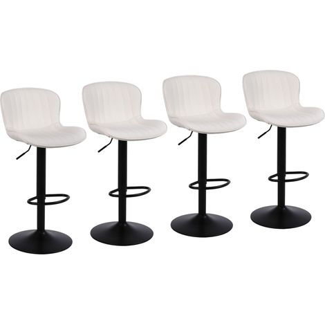 ralex-chair Tabouret Bar, Chaises de Bar pour Cuisine, Siège Pivotant à Hauteur Réglable, Montage Facile, Moderne Tabouret Haut pour Bar, Cuisine, Salle à Manger,(Lot de 4,Beige)