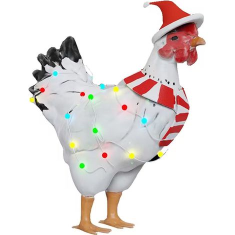 Statue De Coq Solaire - 40 Cm - Décoration Extérieure Pour Jardin Terrasse Patio - Lumière Colorée - 1 Pièce (1/5)