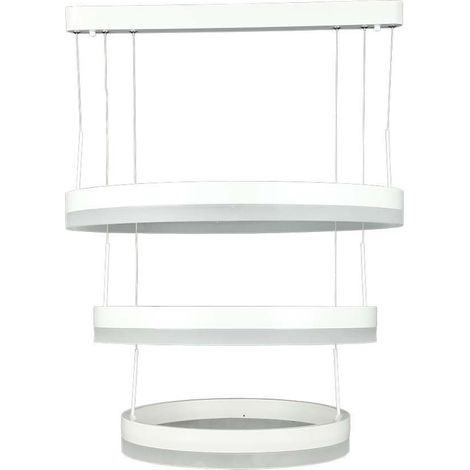 Lámpara colgante LED V-TAC de 86 W con 3 círculos en metal blanco cálido regulable