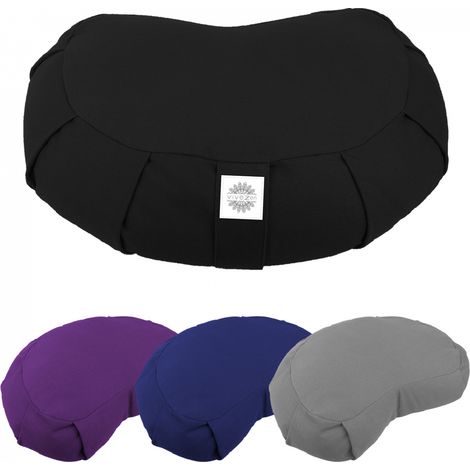 Pouf, zafu, coussin de méditation, yoga - Demi-lune - 44 x 27 x 13 cm - Noir - Vivezen