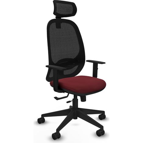 Chaise de bureau piqueras y crespo Cilanco noir mesh simili cuir (1/2)