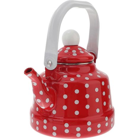 Une bouilloire électrique robuste et durable, une belle théière en émail, une théière de cuisine. (1/5)