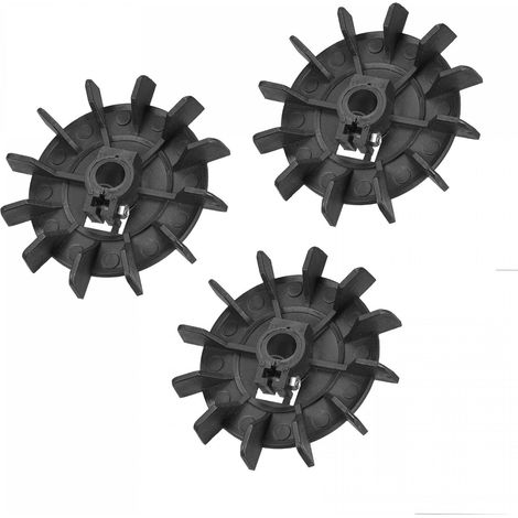 Sourcing Map Lot de 3 pales ventilateur 30 cm (12 pouces) en plastique noir, pour la dissipation