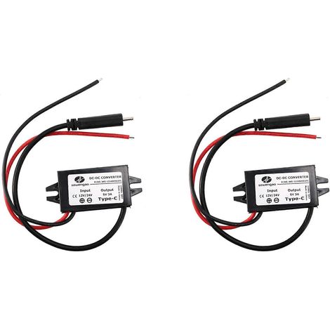 2x Szwengao 12V 24V auf 5V 3A Abwärts-DC/DC-Wandlerregler 12 Volt auf 5 Volt 15W Abwärts-Netzteil (1/5)