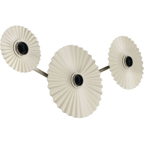Applique murale OSRAM DECOR Plisse, 3 douilles, E27, acier, beige, minimaliste, design, abat-jour