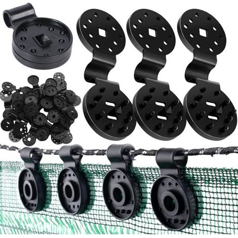 Clips de Fixation pour Bache,50 Pieces Clips pour Toile D'ombrage,Clips Fixation Brise Vue,Clips pour Voile d'ombrage,Clip Spécial avec Œillet Clips en Plastique de Tissu d'Ombre pour Toile e Clôture (1/4)