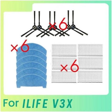 Lot de 18 filtres de brosse latérale pour robot aspirateur ILIFE V3X (pièces de rechange) (1/5)