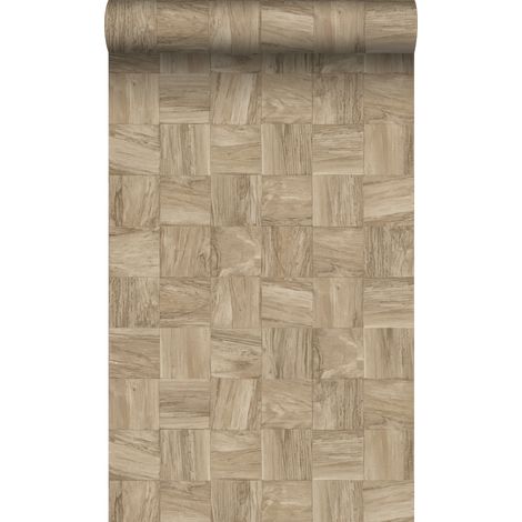 papier peint morceaux carrés de déchets de bois beige  - Origin Wallcoverings (1/5)