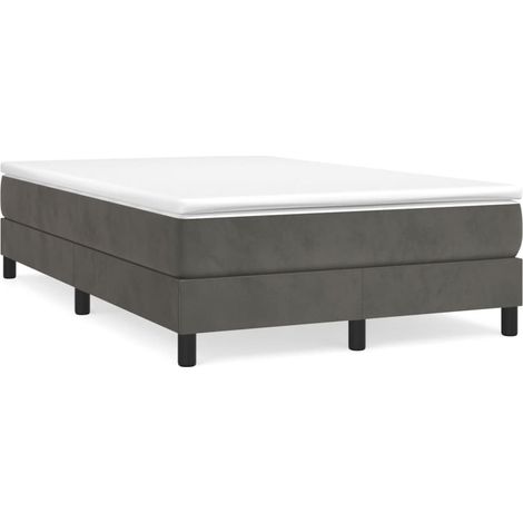 vidaXL Giroletto a Molle con Materasso Grigio Scuro 120x190 cm Velluto (1/5)