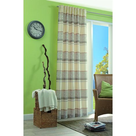 Deko Trends Oleander 6237017 66 – Tenda Tab-Top, plastica, woll bianco/beige – crema, 245 x 146 x 0.1 cm