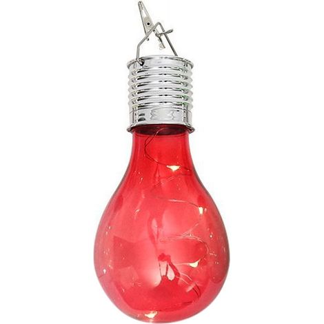 Ampoule Solaire Étanche - 5 LED - IP44 - Pour Jardin Extérieur Camping Décoration Intérieure - 0,6 W - 7,5 x 15 cm - 1 Pièce (1/2)