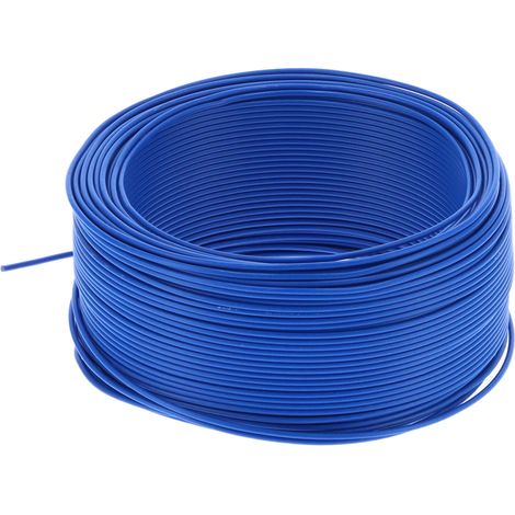 Fil électrique souple 7 brins en cuivre rouge isolé PVC BV-1x1, câble flexible 100m/328,1ft, 300V AC, bleu (1/5)