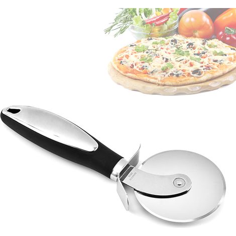 Roue à pizza en acier inoxydable, coupe-pâte antiadhésif avec poignée antidérapante pour cuisine (1/5)