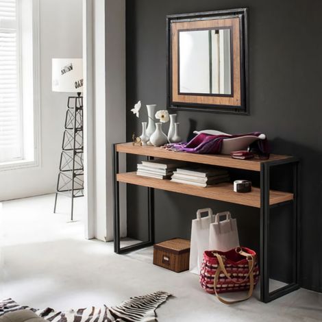 Scrivania scandinava effetto rovere - 2 cassetti HANKO