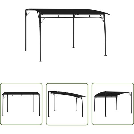 The Living Store Garten-Sonnenschutz 3x3x2,55 m Anthrazit - Gartensonnenspender - Gartenzelt - Pergola - Überdachung - Outdoor Schattenspender (1/5)