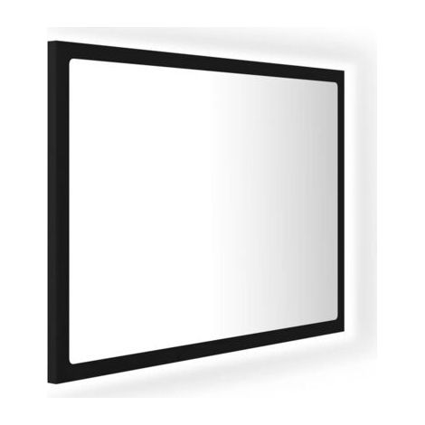 INLIFE Miroir à LED de salle de bain Noir 60x8,5x37 cm Aggloméré (1/5)