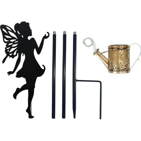 Ortviai Lampe solaire en métal forme de arrosoir décoratif pour jardin – étanche IP65, 83 x 21 cm, lumière chaude