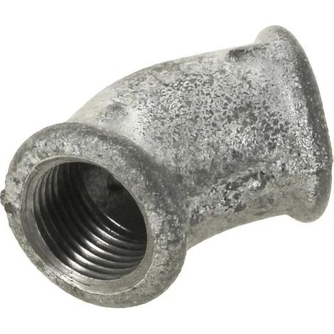 Virfollet 45° Bogen aus schwarzem, gegossenem Eisen 120 mm