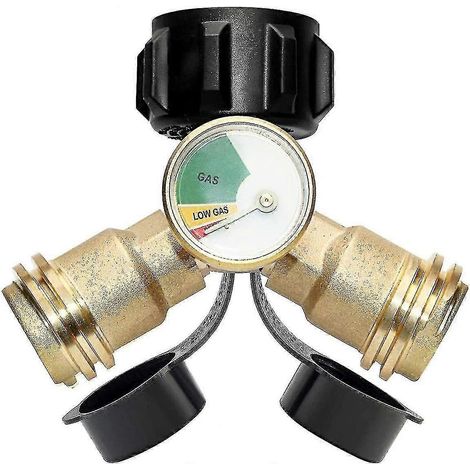 Répartiteur Barsinfi adaptateur en Y pour réservoir de propane avec instrument raccord en T pour GPL à 2 voies (1/3)