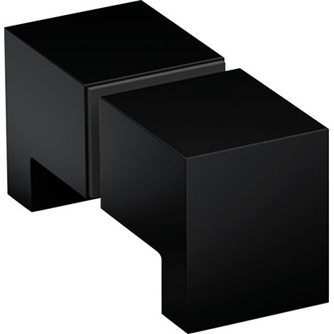 Bouton double de porte de cabine de douche - Modèle : Carré - Pour verre d'épaisseur : 8 à 12 mm - Hauteur : 25 mm - Largeur : 30 mm - ITAR (1/4)