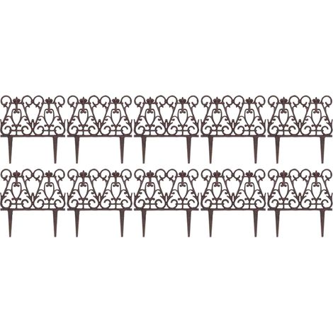 Bordure de jardin en fonte victorienne Lot de 10