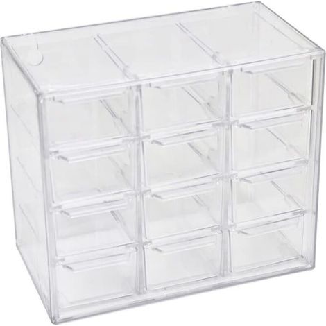 Petite boîte de rangement de bureau, 12 compartiments, boîte de rangement en plastique, (1/5)