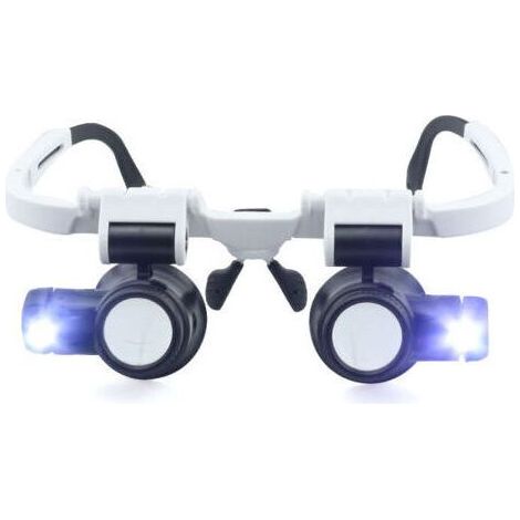 Loupe de Lunettes,8X 15x 23x Tête Portant Une loupe avec Bandeau Lumineux LED Loupe pour la Lecture,Loupe de Lunettes,Loupe de Tatouage,Réparation de bijoutier 17515555mm (1/4)