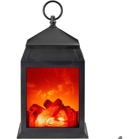 1 Lampe cheminée LED, effet flamme réaliste, bûche décorative, salon, terrasse (1/4)