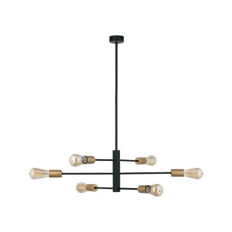 Lustre Nowodvorski Rotor noir/or 6xE27 métal Ø82,5cm