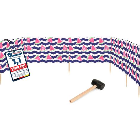 Garronda Paravent Plage Coupe-Vent Camping Brise-Vent avec Marteau en Caoutchouc GAEX001 (Pastèque-2, 6 m) (1/5)