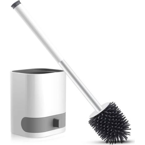 Brosse WC suspendue avec poils en silicone Avec support amoviblepincette cachecrochet adhsif pour salle de bain ou WC BROSSE WC (1/4)
