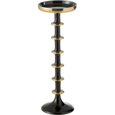 Bougeoir Boule en Métal "Ramiro" 30cm Noir & Or (1/5)