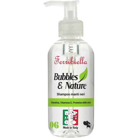 Shampoo con cheratina, vitamina E, proteine della seta per cani con manto nero 250 ml