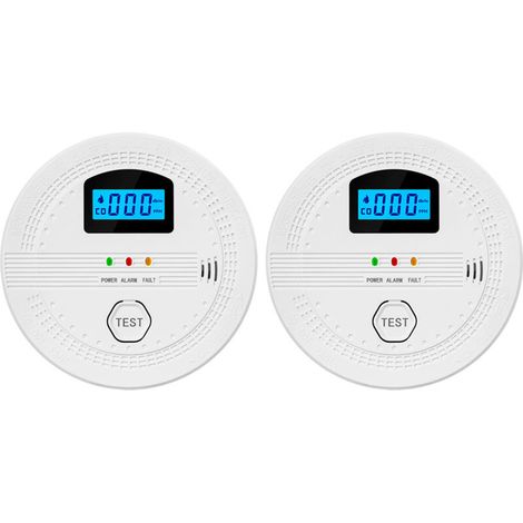 Jeffergarden 2 Pack Détecteur de Fumée et Monoxyde de Carbone 2 en 1, Écran LCD, Alarme Son et Lumière avec Avertissement Pile Faible - Pour Maison, Bureau, Garage (1/5)