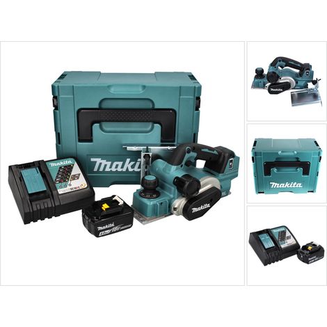 Makita DKP 181 RM1J Akku Hobel Falzhobel 82 mm 18 V Brushless + 1x Akku 4,0 Ah + Ladegerät + Makpac